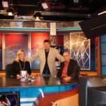 Burke Allen on the CBN set with best-selling author/screenwriter Andrew Klavan and CBN host Jennifer Wishon